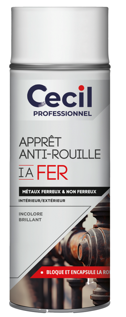 apprêt anti rouille fer cecil aérosol