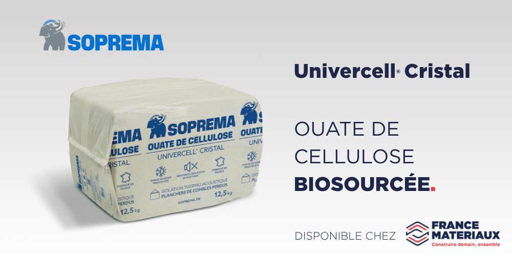 Univercell Cristal france matériaux ouate cellulose isolant soprema