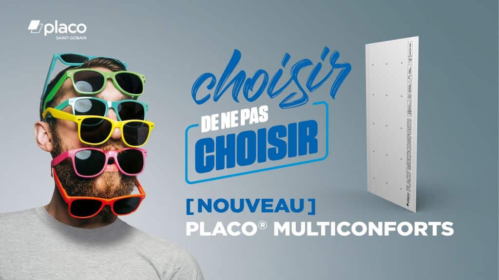 choisir de ne pas choisir visuel avec plusieurs lunettes couleurs et plaque te platere placo multiconforts 