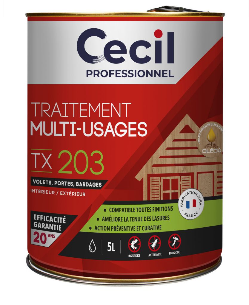 produit cecil professionnel traitement bois intérieurs extérieurs multi usages tx 203 contre l'humidité 