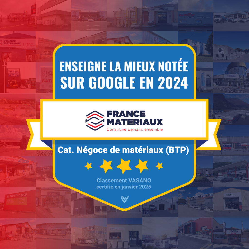 enseigne négoce matériaux mieux notée google en 2024