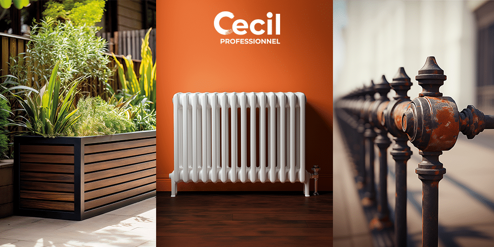 cecil peinture aérosol pour différentes surfaces radiateur barrière extérieur 