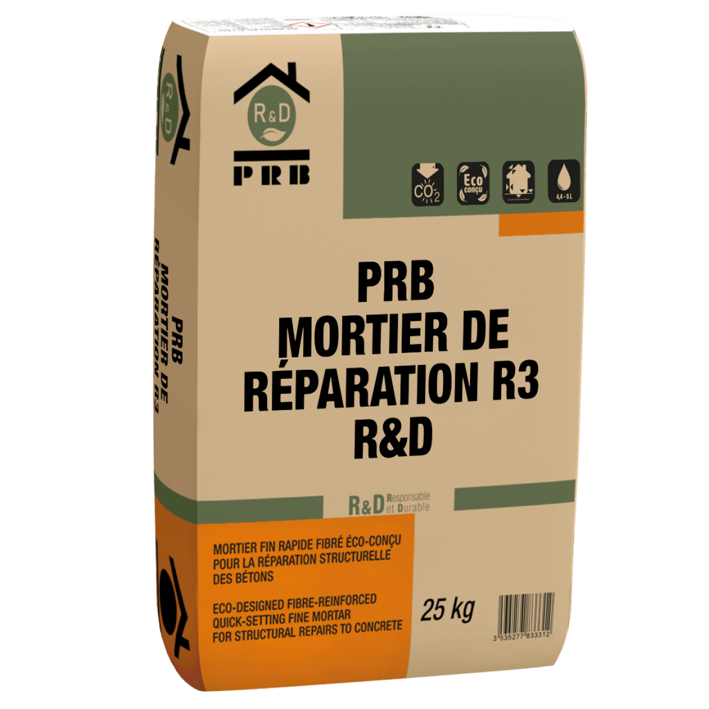sachet 25kg PRB mortier de réparation R3 R&D packaging