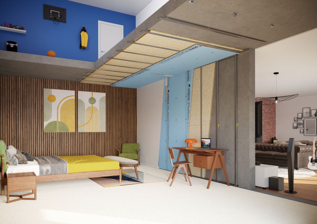 Acoustimince Isover installation appartement chantier